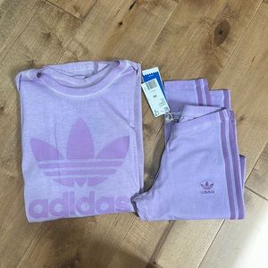 Lavender adidas outfit